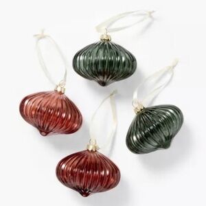 4pc Colored Glass Ornaments - Threshold™ Studio McGee